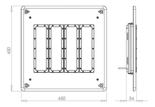 Reflector cuadrado de embutir Led Osram 400w 36000lm Ip66 - Imagem 3