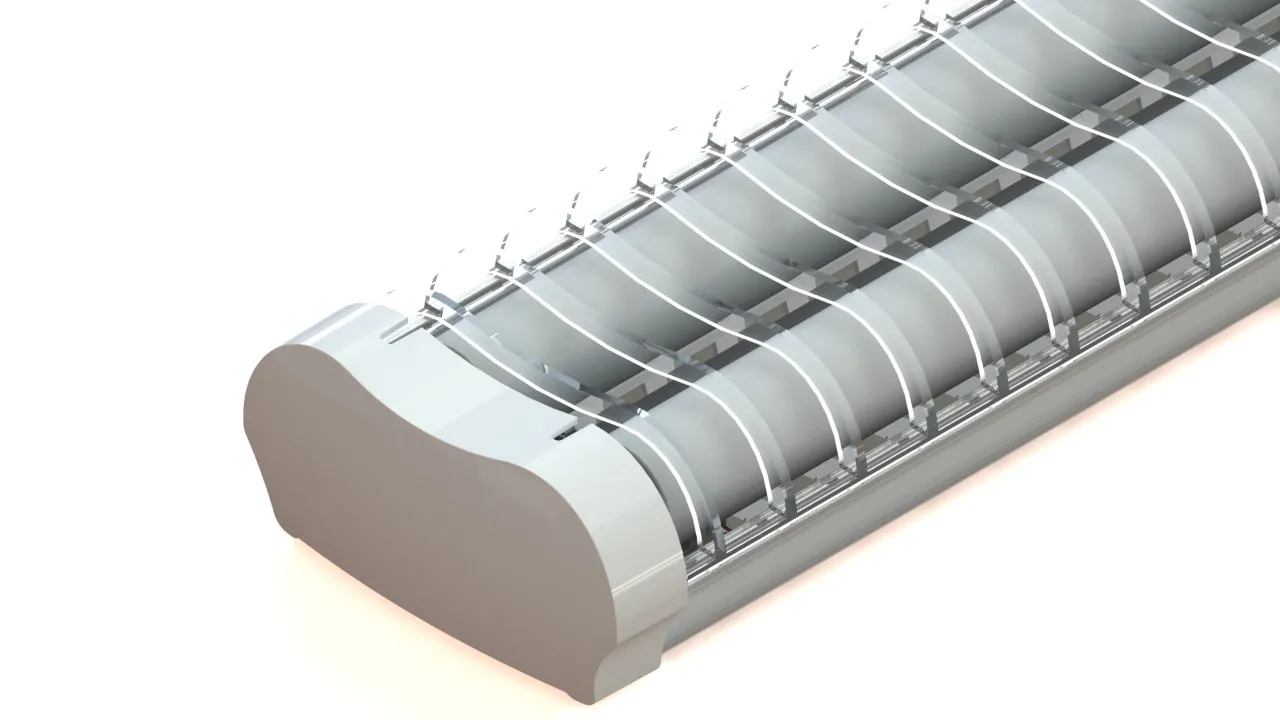 Luminaria tubo led con dos lámparas de sobreponer Led Osram 9w 1800lm 6500k - Imagem 3