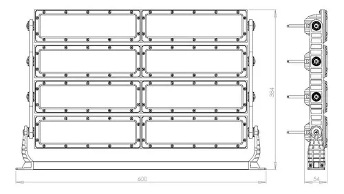 Luminaria Led big estándar 800w 70000lm autovoltaje Ip66 - 8 módulos - Imagem 3